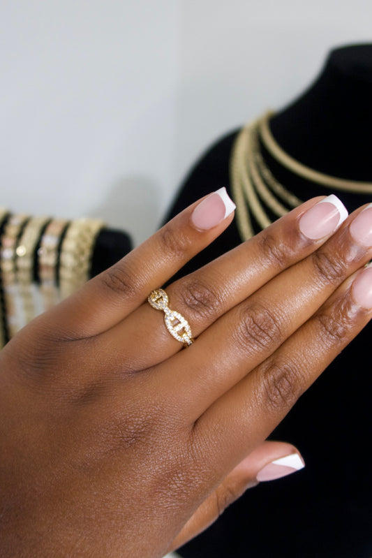 Studded Gucci Link Ring
