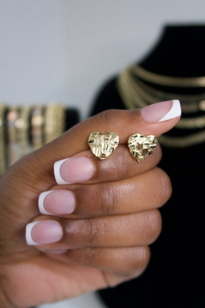 Heart Nugget Earrings