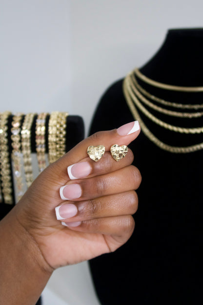 Heart Nugget Earrings