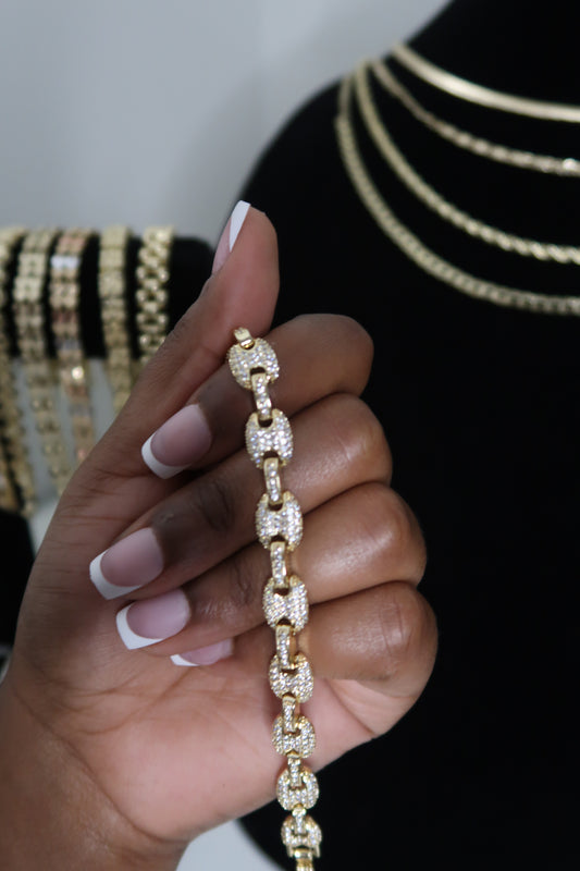Iced Out Gucci Link Bracelet